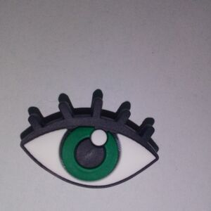 Stylish Eye-Shaped Brooch - Green and Black
